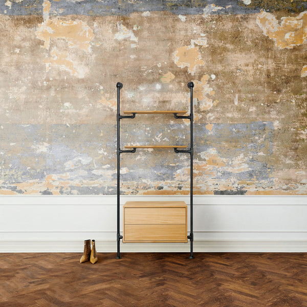Pre-Loved rack with dresser in classic oak 120cm